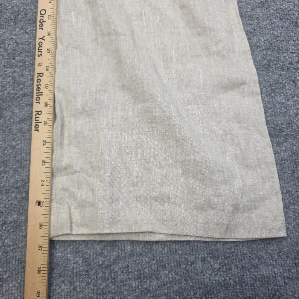 Reformation Linen Jumpsuit Women's 2 Beige Button Spaghetti Strap Wide Leg